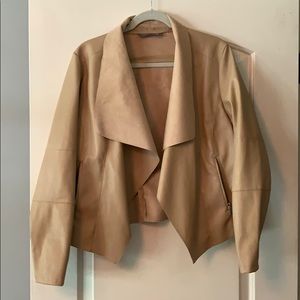 Bagatelle Drape Faux Leather Jacket